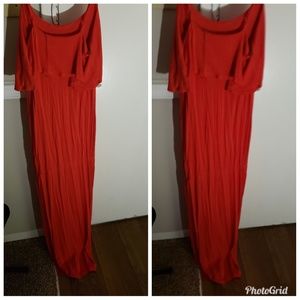 Long red beach dress